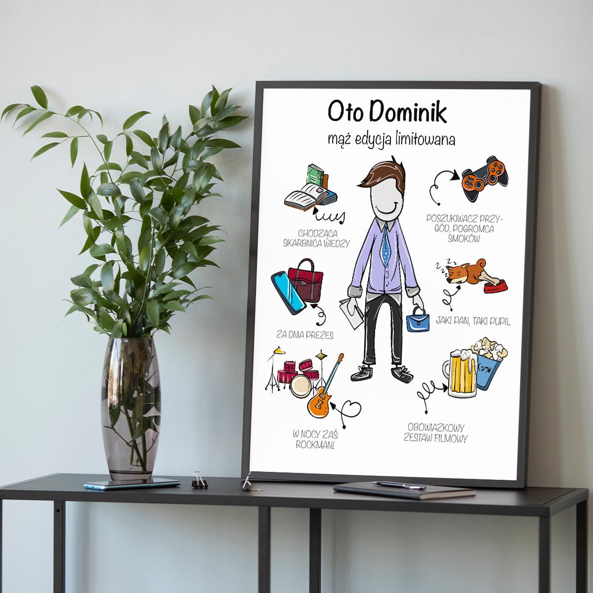 Oto mąż - plakat, spersonalizowany prezent dla męża - Adamell.pl