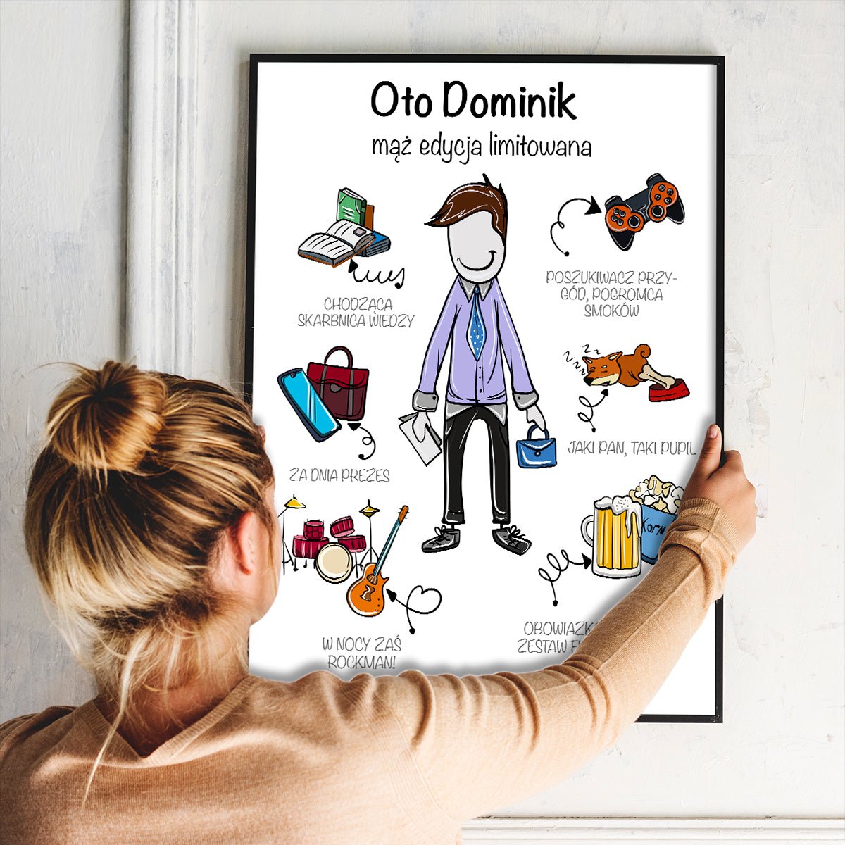 Oto mąż - plakat, spersonalizowany prezent dla męża - Adamell.pl