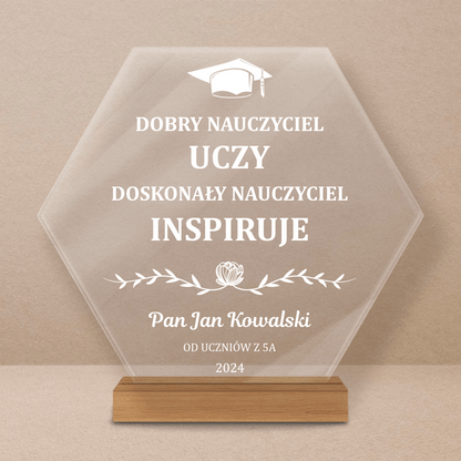 Pamiątka dla nauczyciela - Druk na szkle, spersonalizowany prezent dla nauczyciela - Adamell.pl