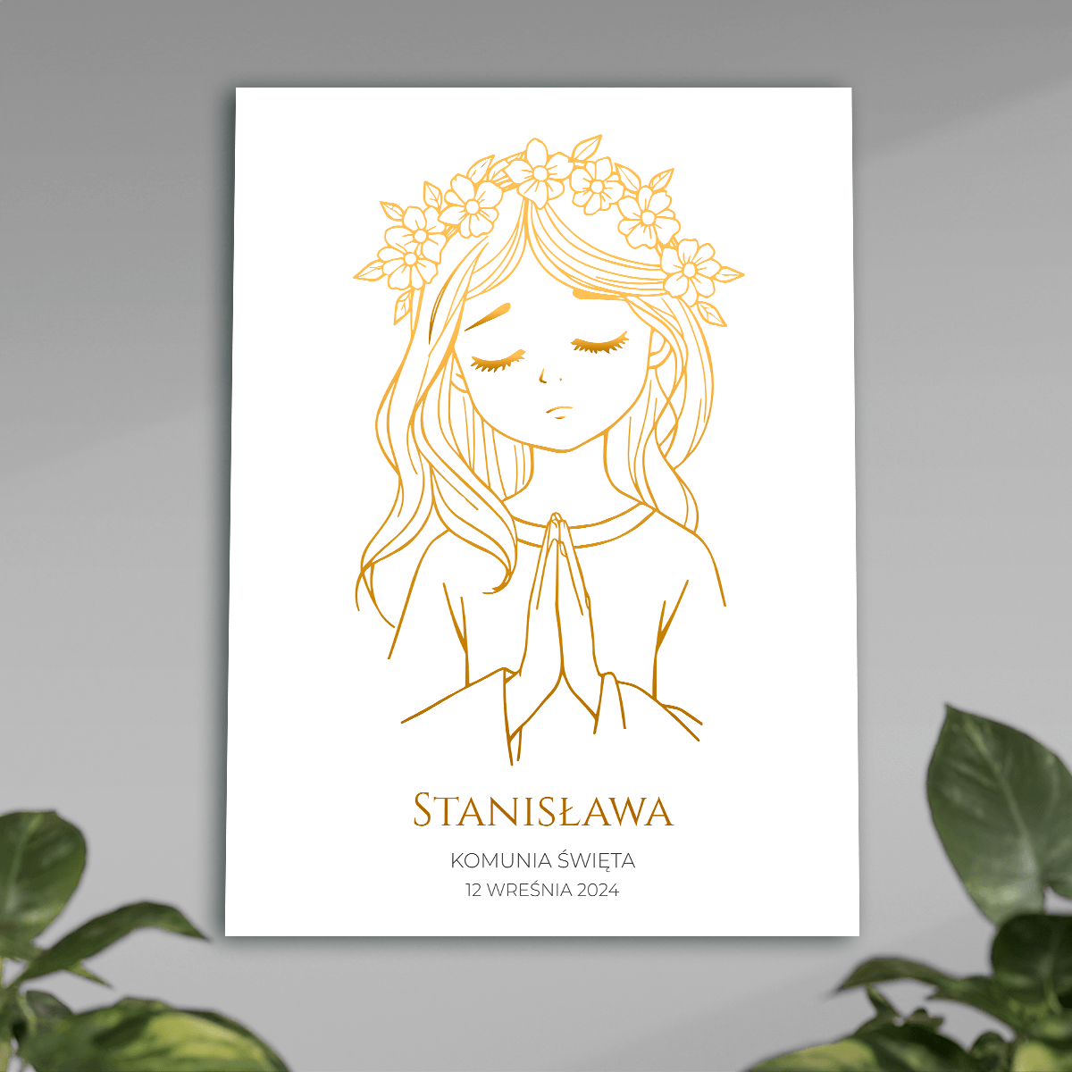 Pamiątka Komunii Świętej - plakat, spersonalizowany prezent dla dziecka - Adamell.pl