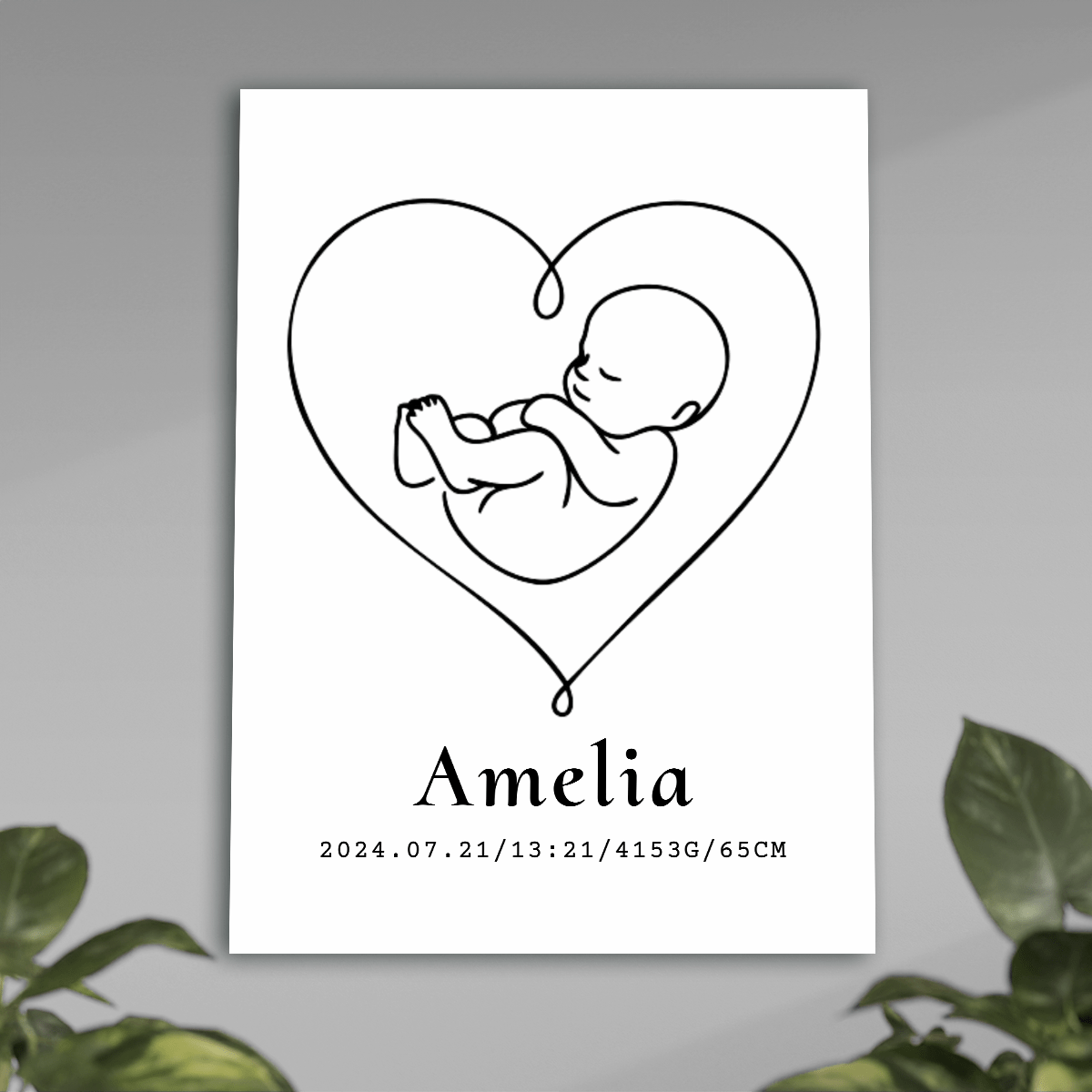Pamiątka narodzin - plakat, spersonalizowany prezent dla dziecka - Adamell.pl