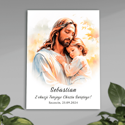 Pamiątka z dnia chrztu - plakat, spersonalizowany prezent dla dziecka - Adamell.pl