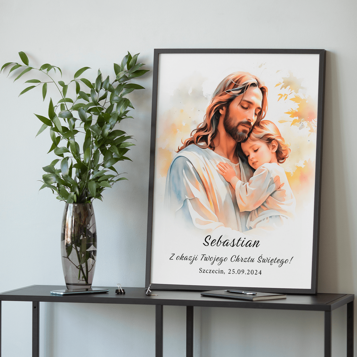 Pamiątka z dnia chrztu - plakat, spersonalizowany prezent dla dziecka - Adamell.pl