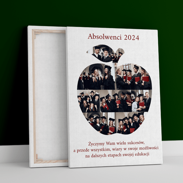 Pamiątkowy kolaż zdjęć absolwentów - druk na płótnie, spersonalizowany prezent na zakończenie roku - Adamell.pl