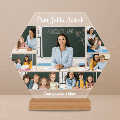 Pani nauczycielka z klasą - Druk na szkle, spersonalizowany prezent dla nauczyciela - Adamell.pl