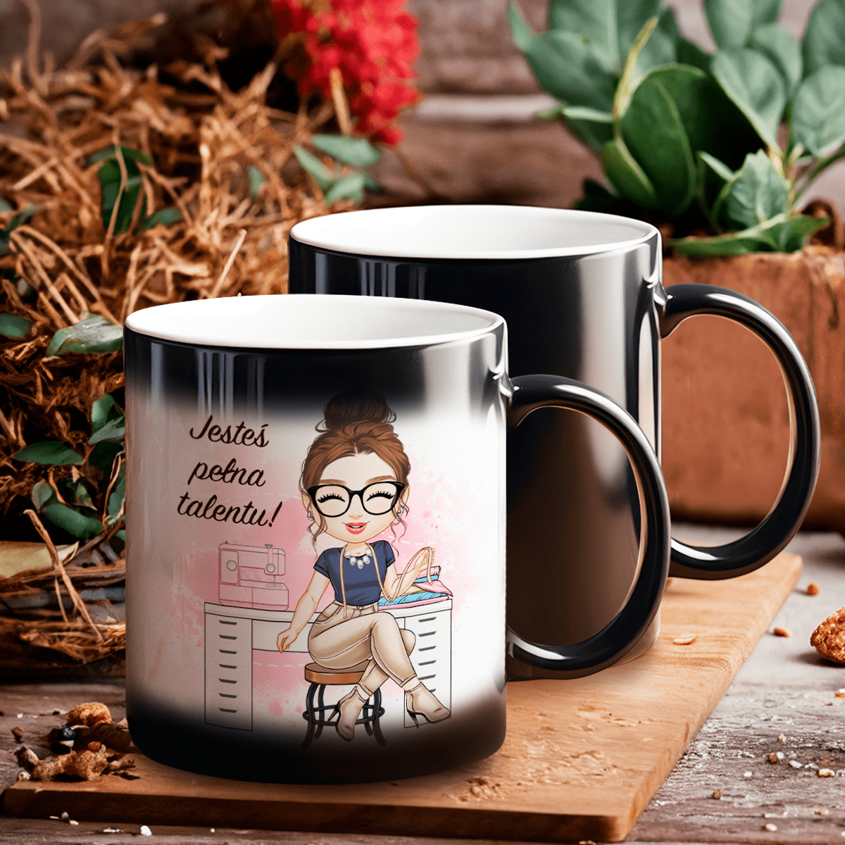 Pani swojego losu Clipart - 1x Kubek magiczny z nadrukiem, spersonalizowany prezent dla niej - Adamell.pl