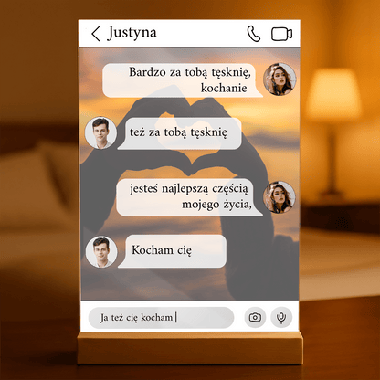 Para chat - Druk na szkle, spersonalizowany prezent dla pary - Adamell.pl