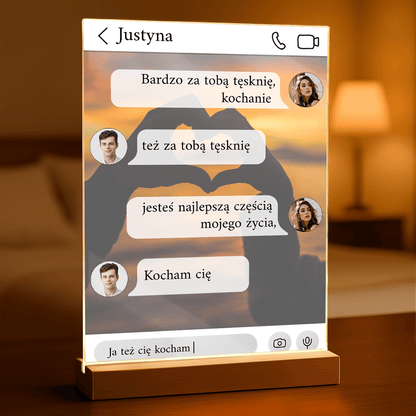 Para chat - Druk na szkle, spersonalizowany prezent dla pary - Adamell.pl