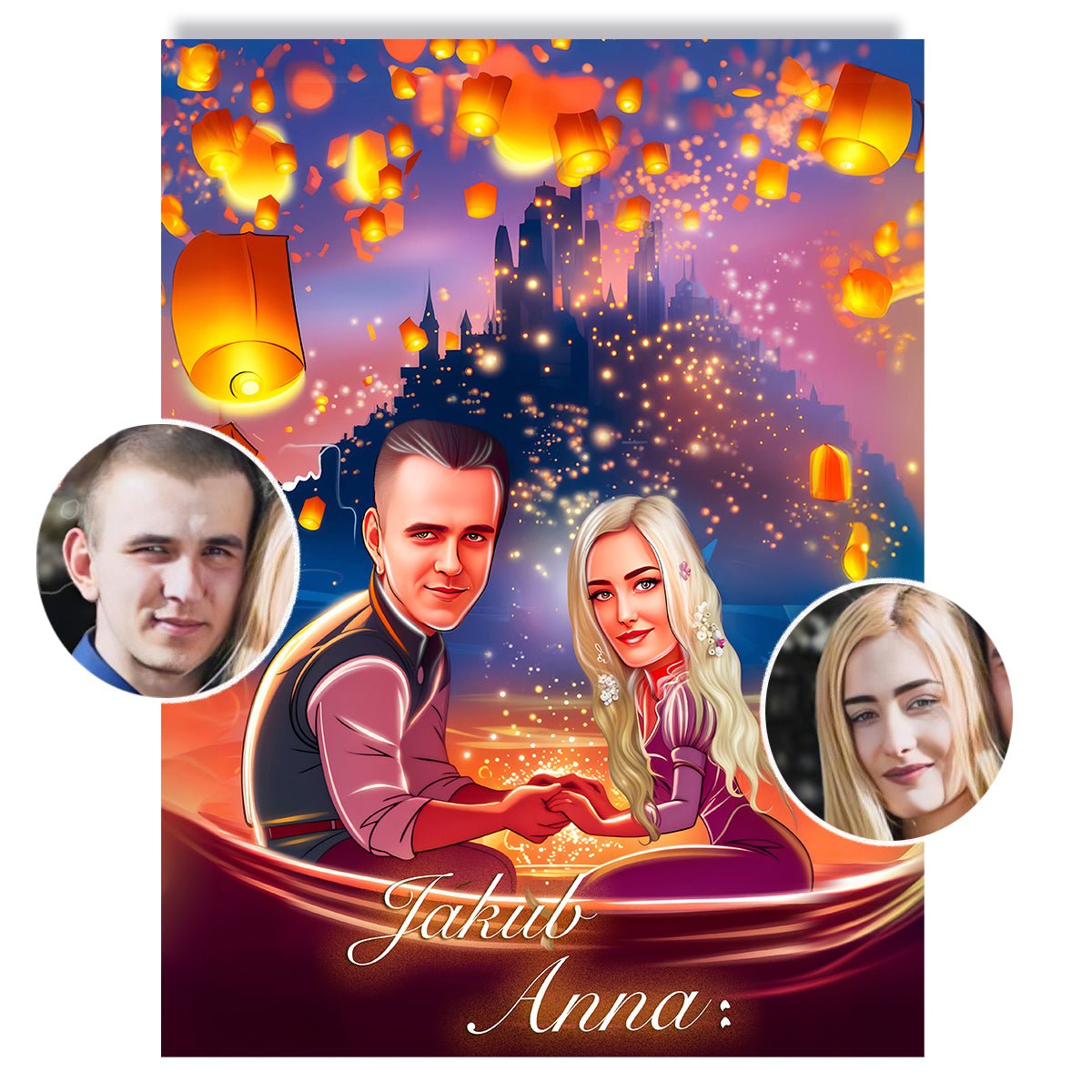 Para jak z bajki - plakat, spersonalizowany prezent dla pary - Adamell.pl