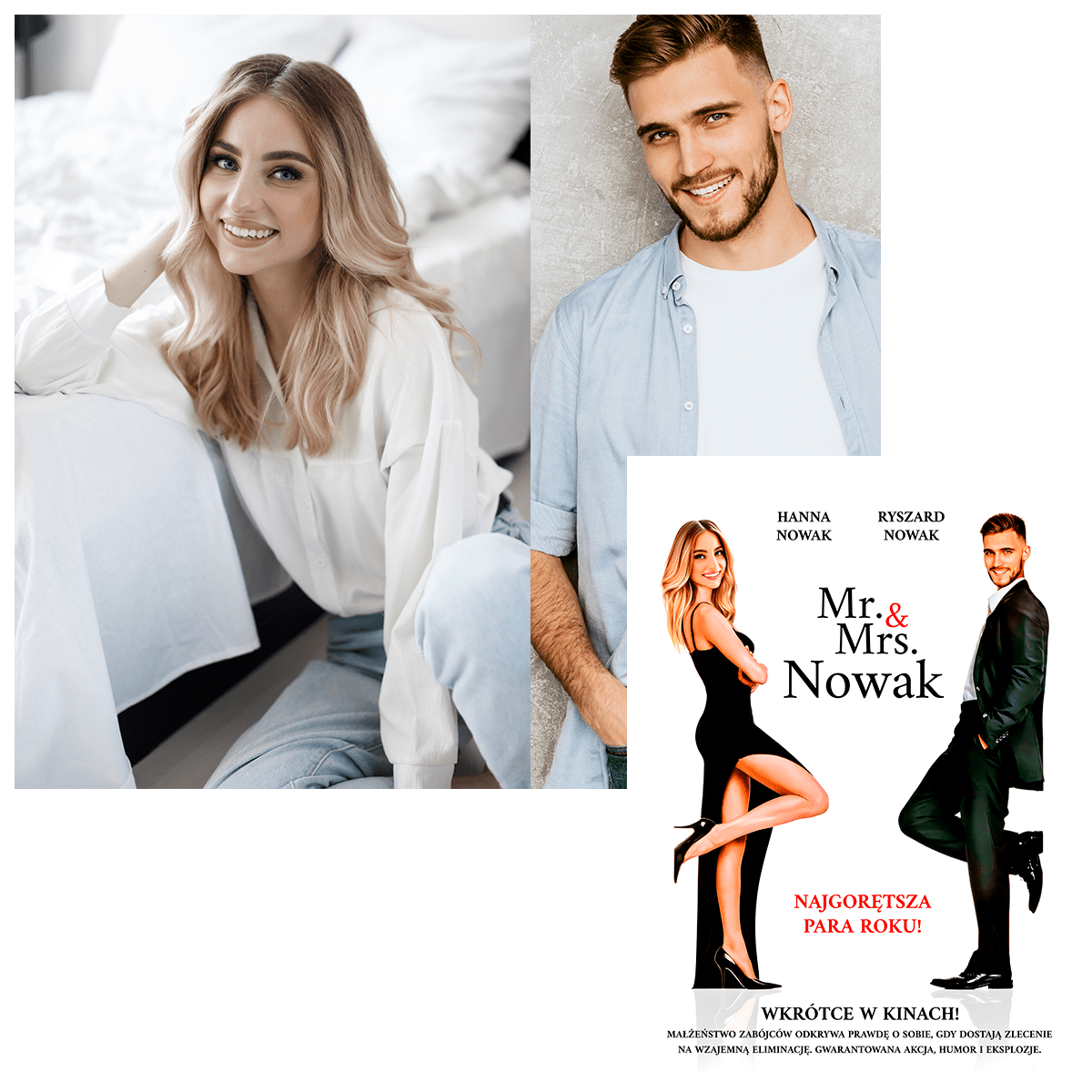 Para jak z filmu akcji - plakat, spersonalizowany prezent dla pary - Adamell.pl