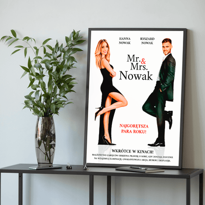 Para jak z filmu akcji - plakat, spersonalizowany prezent dla pary - Adamell.pl
