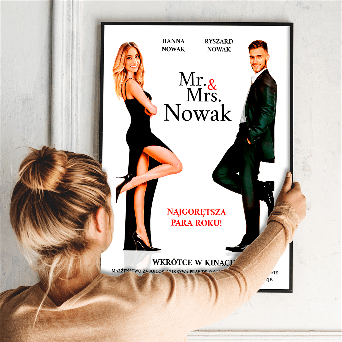 Para jak z filmu akcji - plakat, spersonalizowany prezent dla pary - Adamell.pl