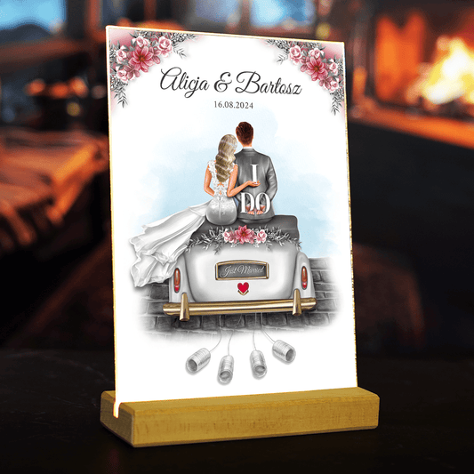 Para młoda - Druk na szkle, spersonalizowany prezent dla pary młodej - Adamell.pl