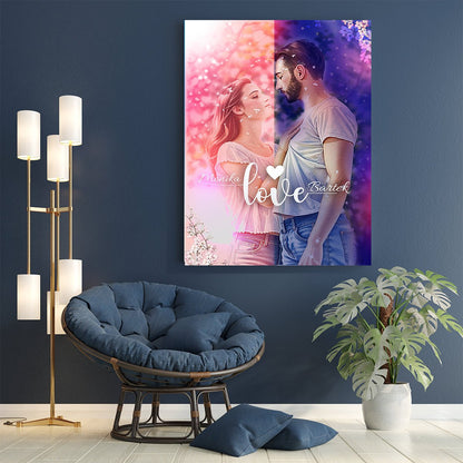 Para w stylu Anime - druk na płótnie, spersonalizowany prezent dla pary - Adamell.pl