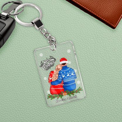 Para w święta - brelok do kluczy, spersonalizowany prezent dla pary - Adamell.pl