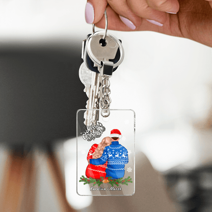 Para w święta - brelok do kluczy, spersonalizowany prezent dla pary - Adamell.pl