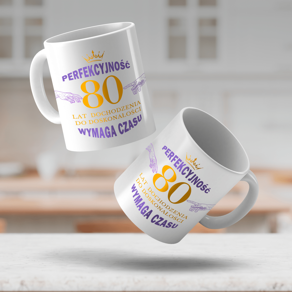 Perfekcyjna 80 - 1x Kubek z nadrukiem, spersonalizowany prezent dla kobiety - Adamell.pl