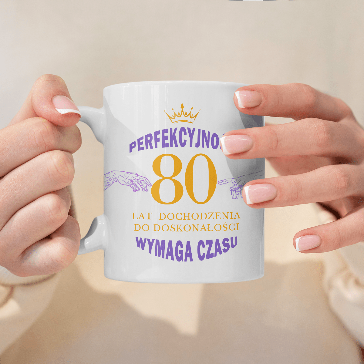 Perfekcyjna 80 - 1x Kubek z nadrukiem, spersonalizowany prezent dla kobiety - Adamell.pl