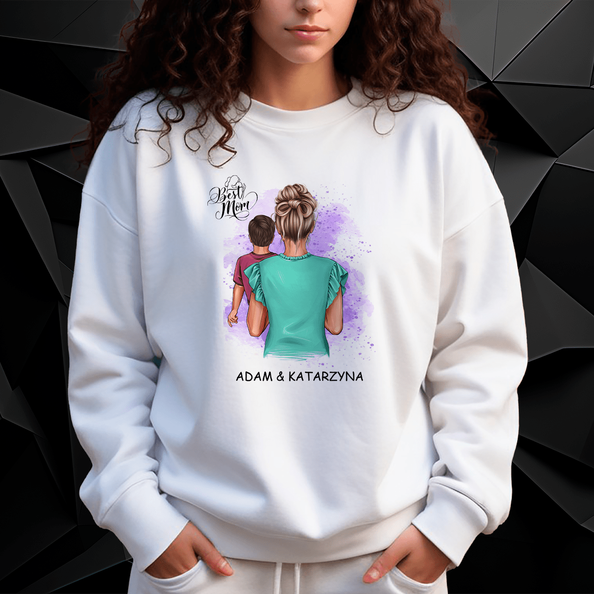 Personalizowana bluza damska z własnym nadrukiem NAJLEPSZA MAMA - prezent dla mamy - Adamell.pl