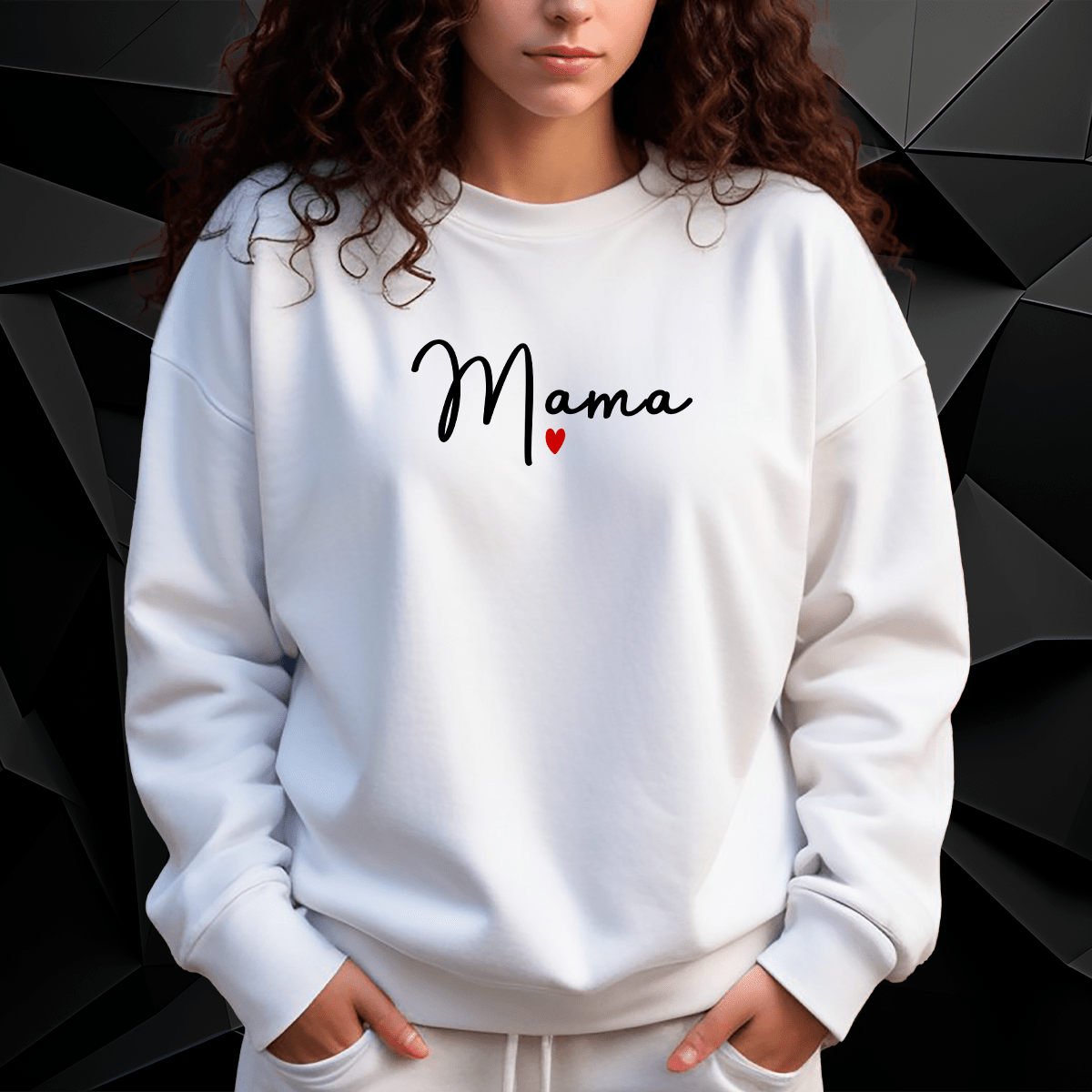 Personalizowana bluza damska z własnym nadrukiem NAPIS MAMA - prezent dla mamy - Adamell.pl