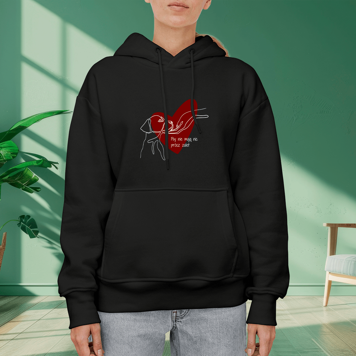Personalizowana bluza damska z własnym nadrukiem ZALETY - prezent dla właściciela psa - Adamell.pl