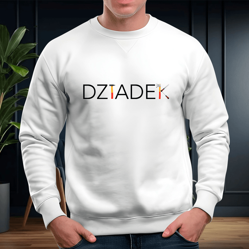 Personalizowana bluza męska z własnym nadrukiem DZIADEK NAPIS - prezent dla dziadka - Adamell.pl