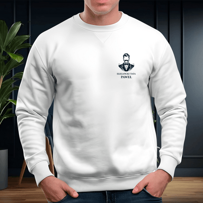 Personalizowana bluza męska z własnym nadrukiem ELEGANCKI TATA - prezent dla taty - Adamell.pl