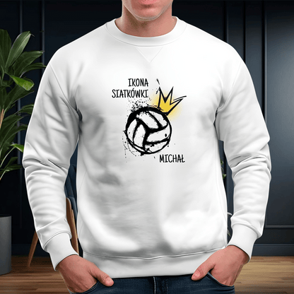 Personalizowana bluza męska z własnym nadrukiem IKONA SIATKÓWKI - prezent dla mężczyzny - Adamell.pl