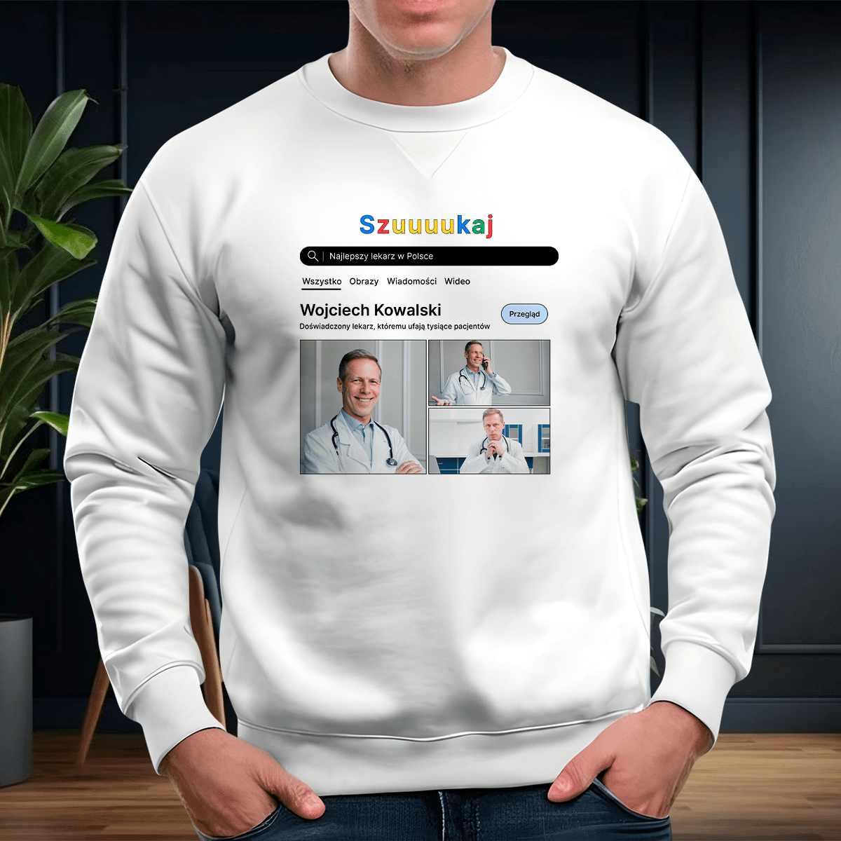 Personalizowana bluza męska z własnym nadrukiem LEKARZ - prezent dla lekarza - Adamell.pl