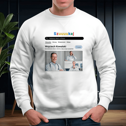 Personalizowana bluza męska z własnym nadrukiem LEKARZ - prezent dla lekarza - Adamell.pl