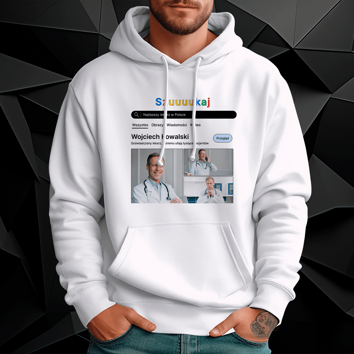 Personalizowana bluza męska z własnym nadrukiem LEKARZ - prezent dla lekarza - Adamell.pl