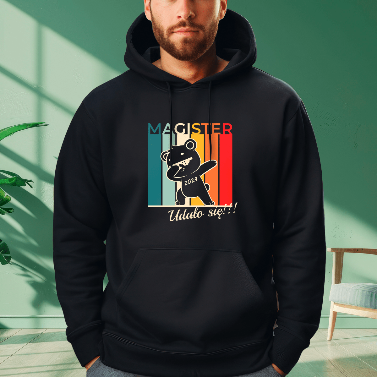 Personalizowana bluza męska z własnym nadrukiem MAGISTER - prezent dla absolwenta - Adamell.pl