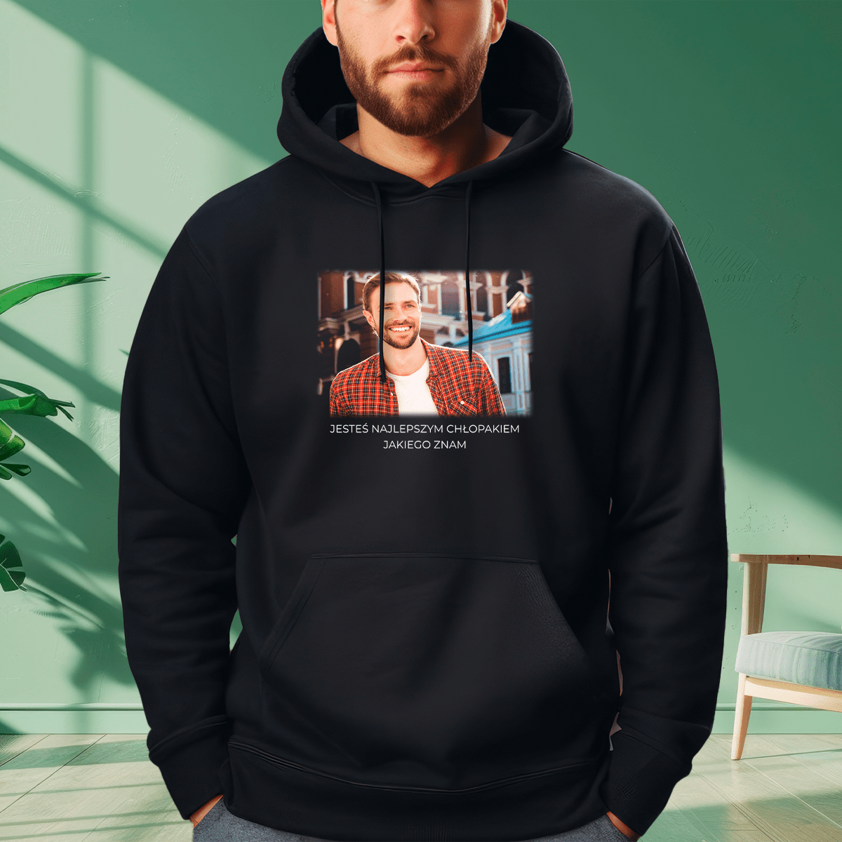 Personalizowana bluza męska z własnym nadrukiem NAJLEPSZY CHŁOPAK - prezent dla niego - Adamell.pl