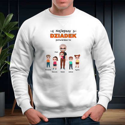 Personalizowana bluza męska z własnym nadrukiem NAJLEPSZY DZIADEK - prezent dla dziadka - Adamell.pl