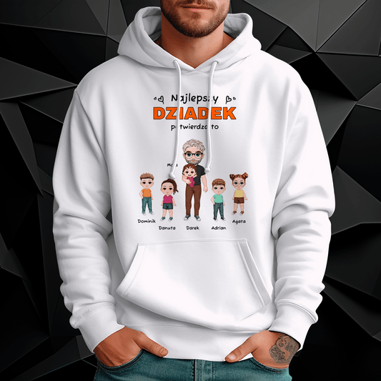 Personalizowana bluza męska z własnym nadrukiem NAJLEPSZY DZIADEK - prezent dla dziadka - Adamell.pl
