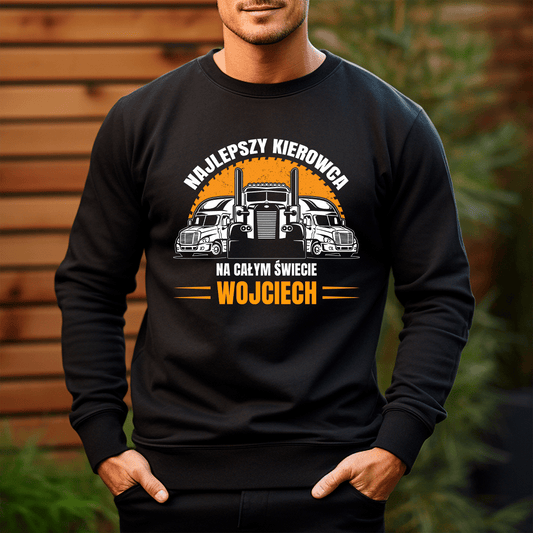 Personalizowana bluza męska z własnym nadrukiem NAJLEPSZY KIEROWCA - prezent dla mężczyzny - Adamell.pl