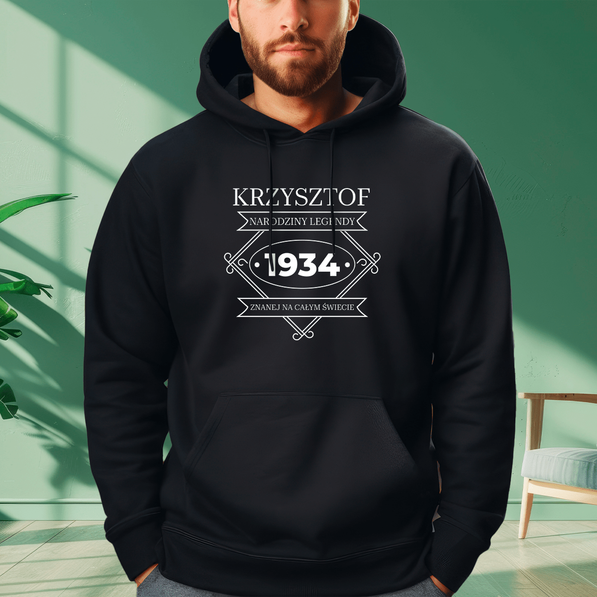 Personalizowana bluza męska z własnym nadrukiem NARODZINY LEGENDY - prezent dla mężczyzny - Adamell.pl