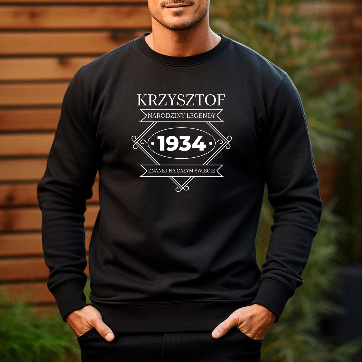 Personalizowana bluza męska z własnym nadrukiem NARODZINY LEGENDY - prezent dla mężczyzny - Adamell.pl