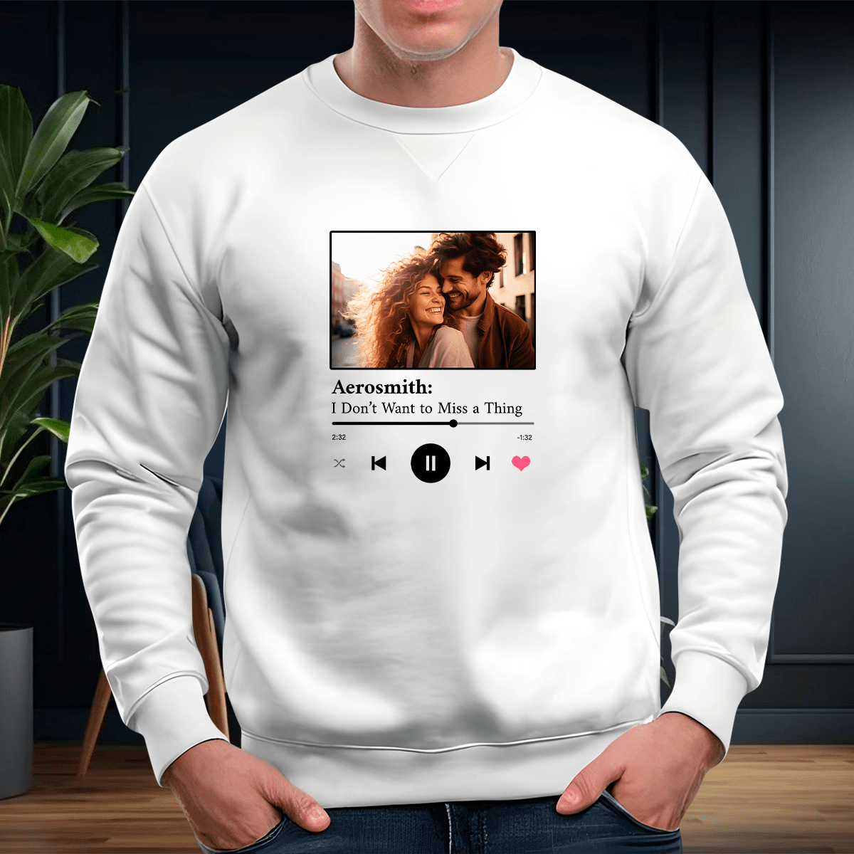 Personalizowana bluza męska z własnym nadrukiem SPOTIFY - prezent dla mężczyzny - Adamell.pl