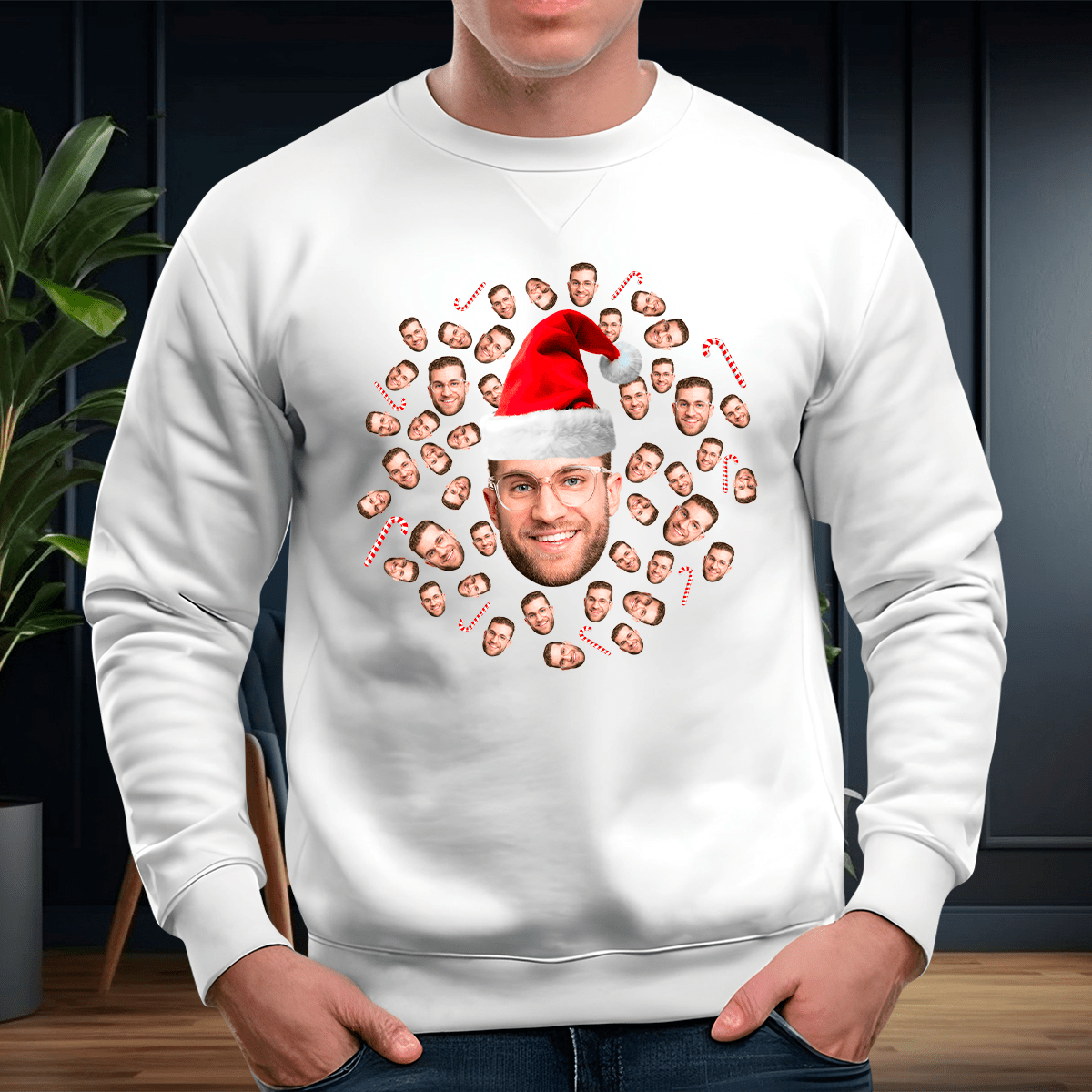 Personalizowana bluza męska z własnym nadrukiem ŚWIĘTY MIKOŁAJ - prezent dla męża - Adamell.pl