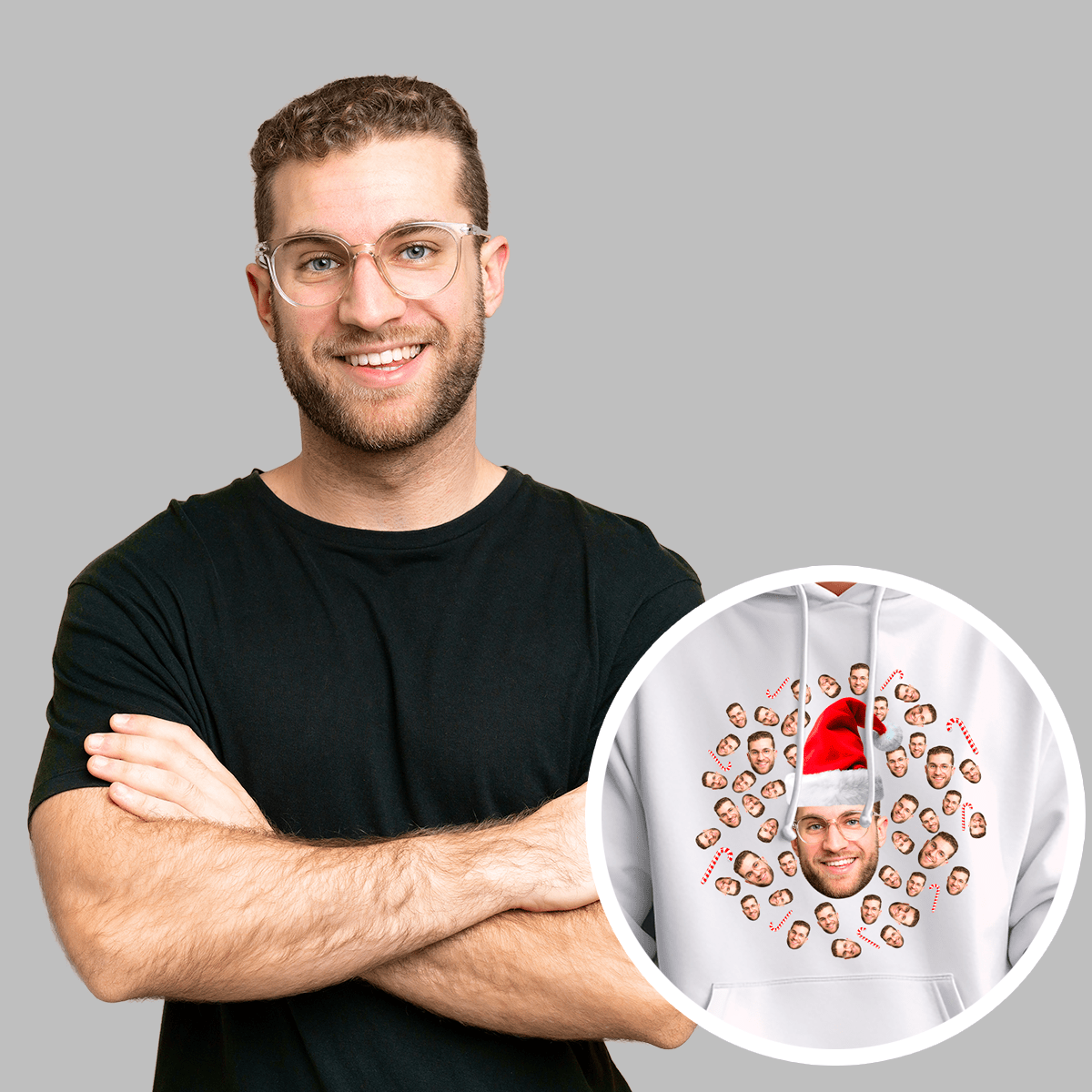 Personalizowana bluza męska z własnym nadrukiem ŚWIĘTY MIKOŁAJ - prezent dla męża - Adamell.pl