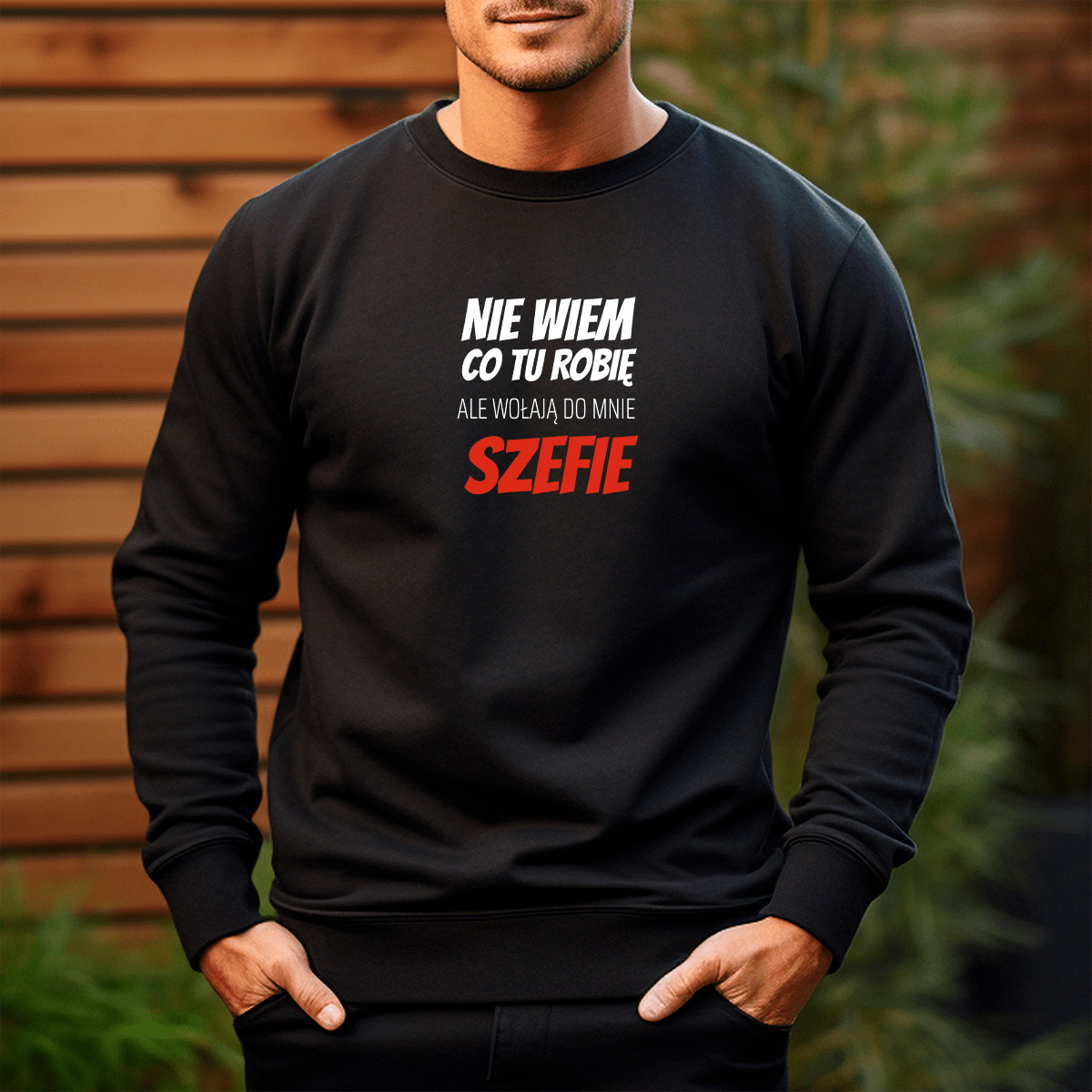 Personalizowana bluza męska z własnym nadrukiem SZEF - prezent dla szefa - Adamell.pl