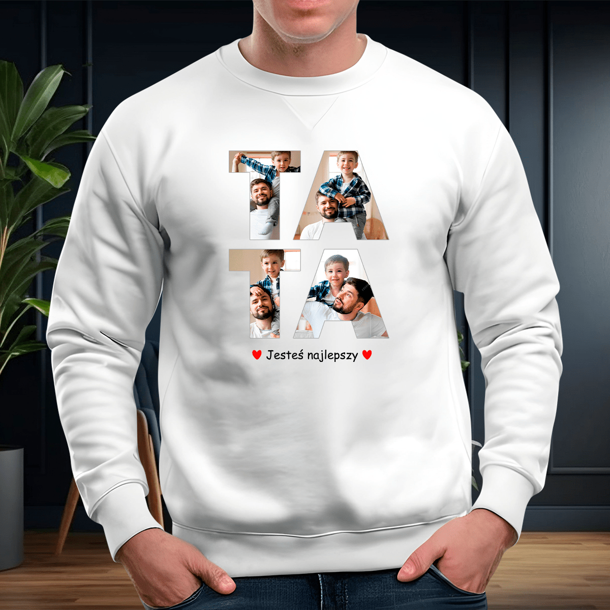 Personalizowana bluza męska z własnym nadrukiem TATA - prezent dla taty - Adamell.pl