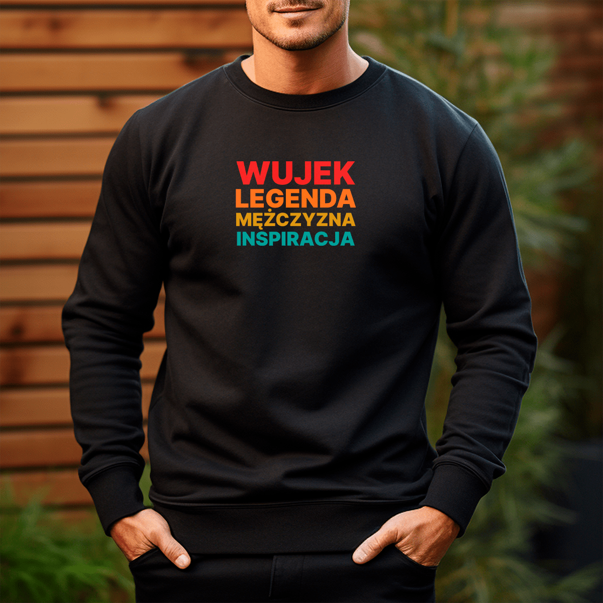 Personalizowana bluza męska z własnym nadrukiem WUJEK - prezent dla wujka - Adamell.pl