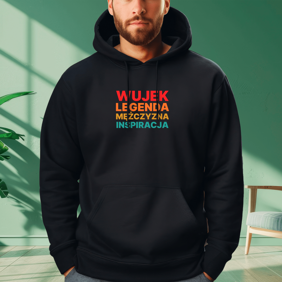 Personalizowana bluza męska z własnym nadrukiem WUJEK - prezent dla wujka - Adamell.pl