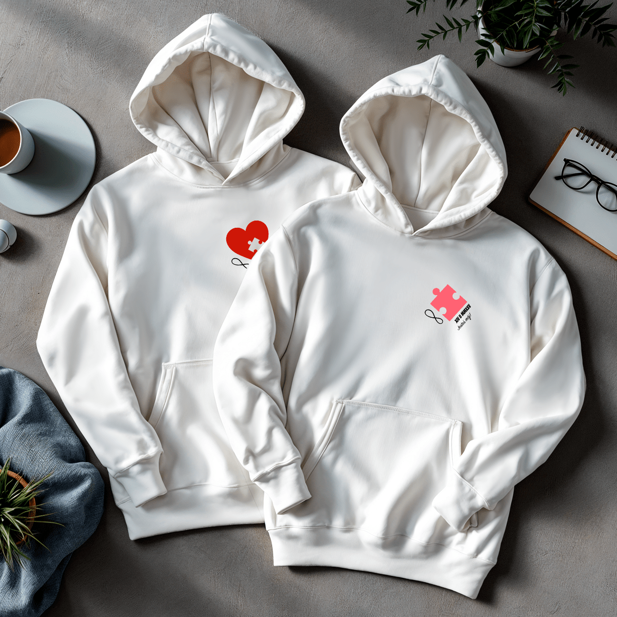 Personalizowane bluzy z własnym nadrukiem NA ZAWSZE RAZEM - prezent dla pary - Adamell.pl