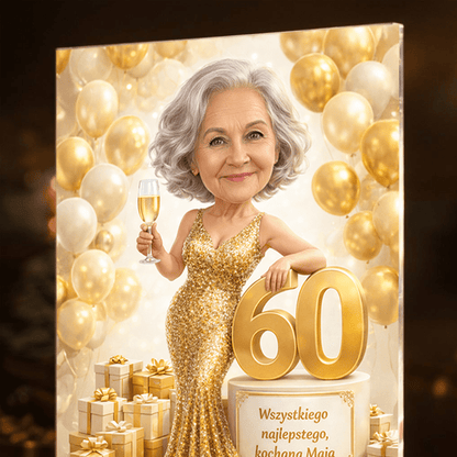 Personalizowany portret dla Babci na urodziny – portret na szkle akrylowym - Adamell.pl