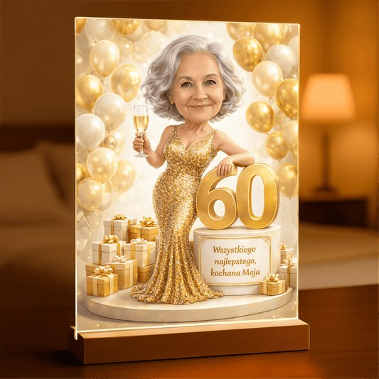 Personalizowany portret dla Babci na urodziny – portret na szkle akrylowym - Adamell.pl