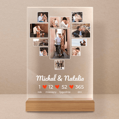 Piękny rok razem - Druk na szkle, spersonalizowany prezent dla pary - Adamell.pl