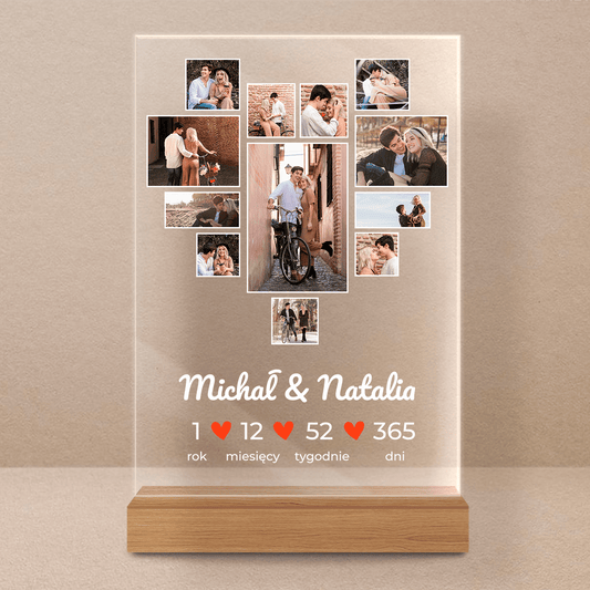 Piękny rok razem - Druk na szkle, spersonalizowany prezent dla pary - Adamell.pl